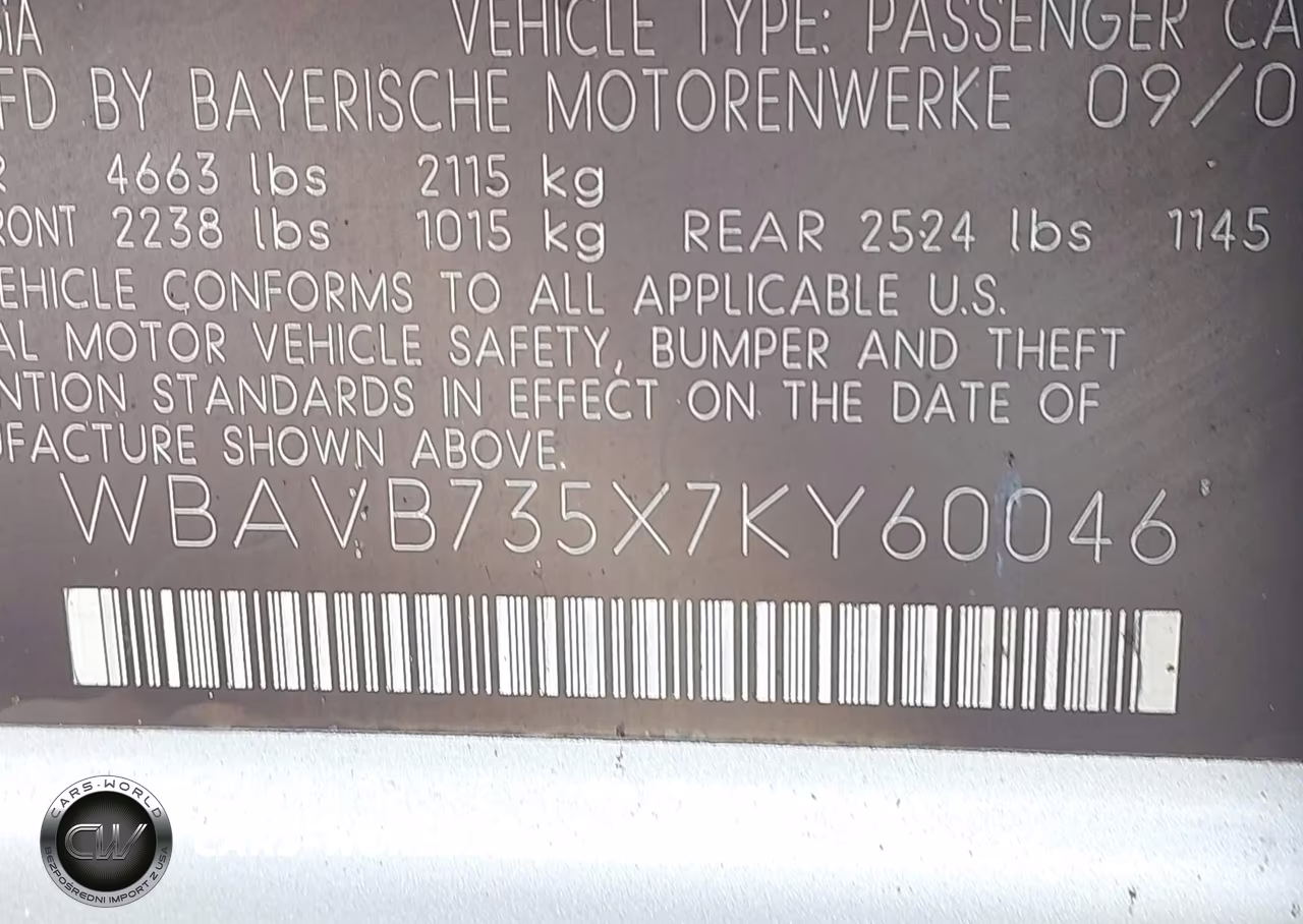 2007 BMW 335I VIN:WBAVB735X7KY60046 - 9