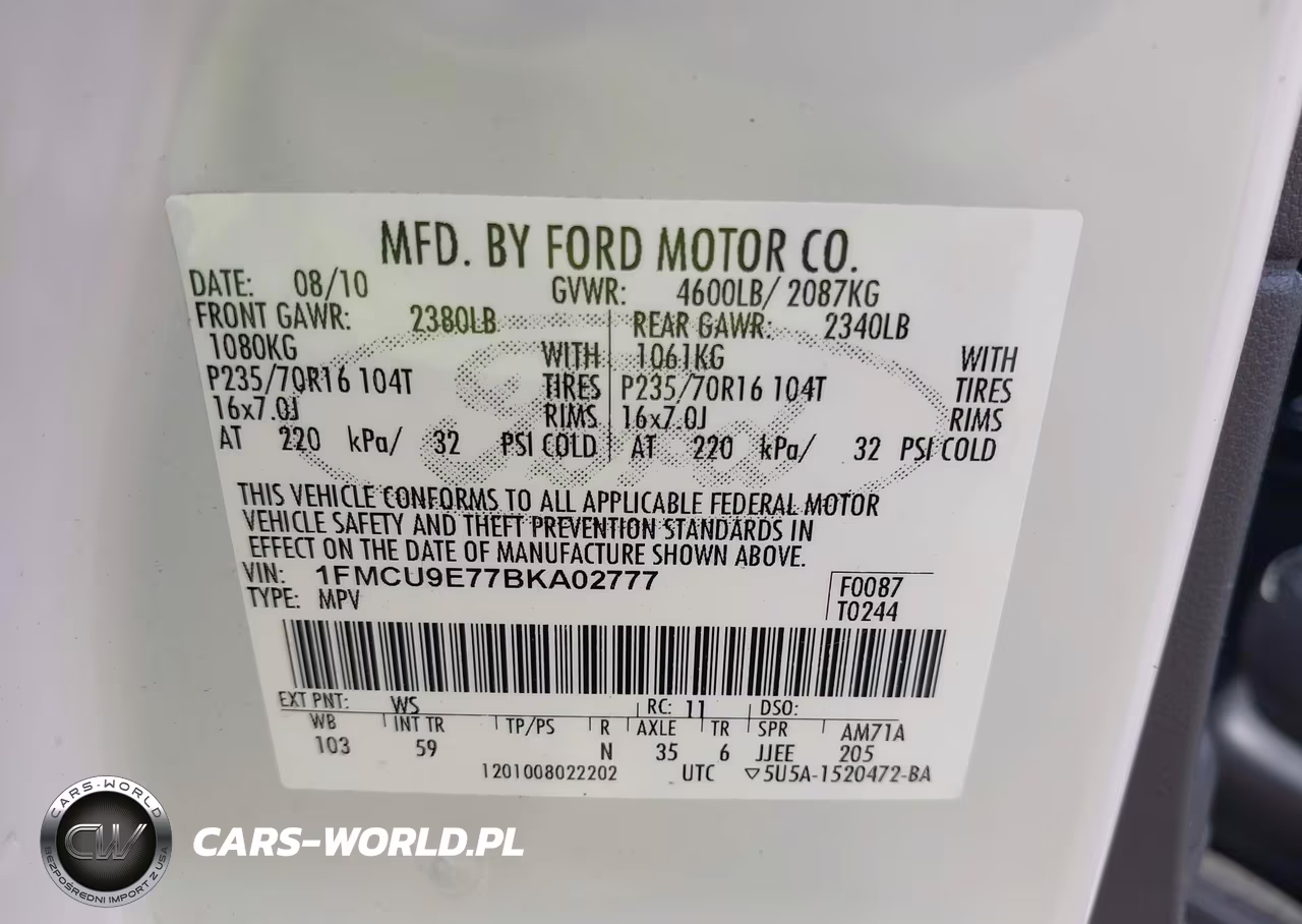 2011 Ford Escape Limited VIN:1FMCU9E77BKA02777 - 9
