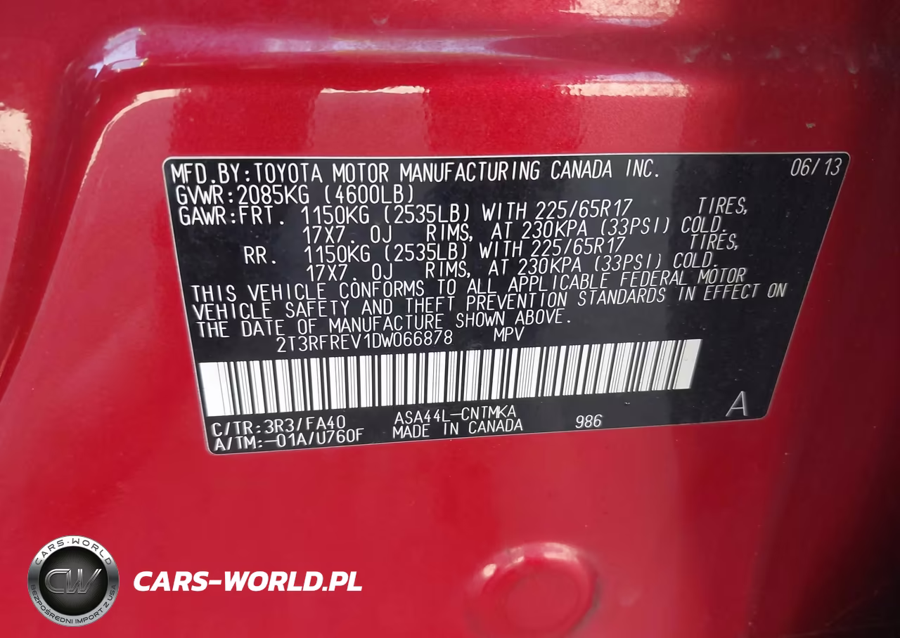 2013 Toyota Rav4 Xle VIN:2T3RFREV1DW066878 - 9