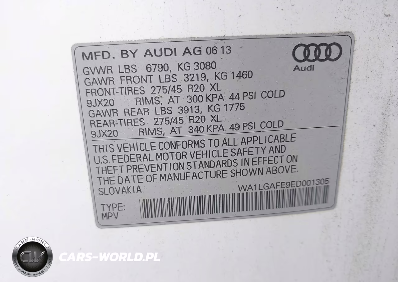 2014 Audi Q7 3.0T Premium VIN:WA1LGAFE9ED001305 - 9