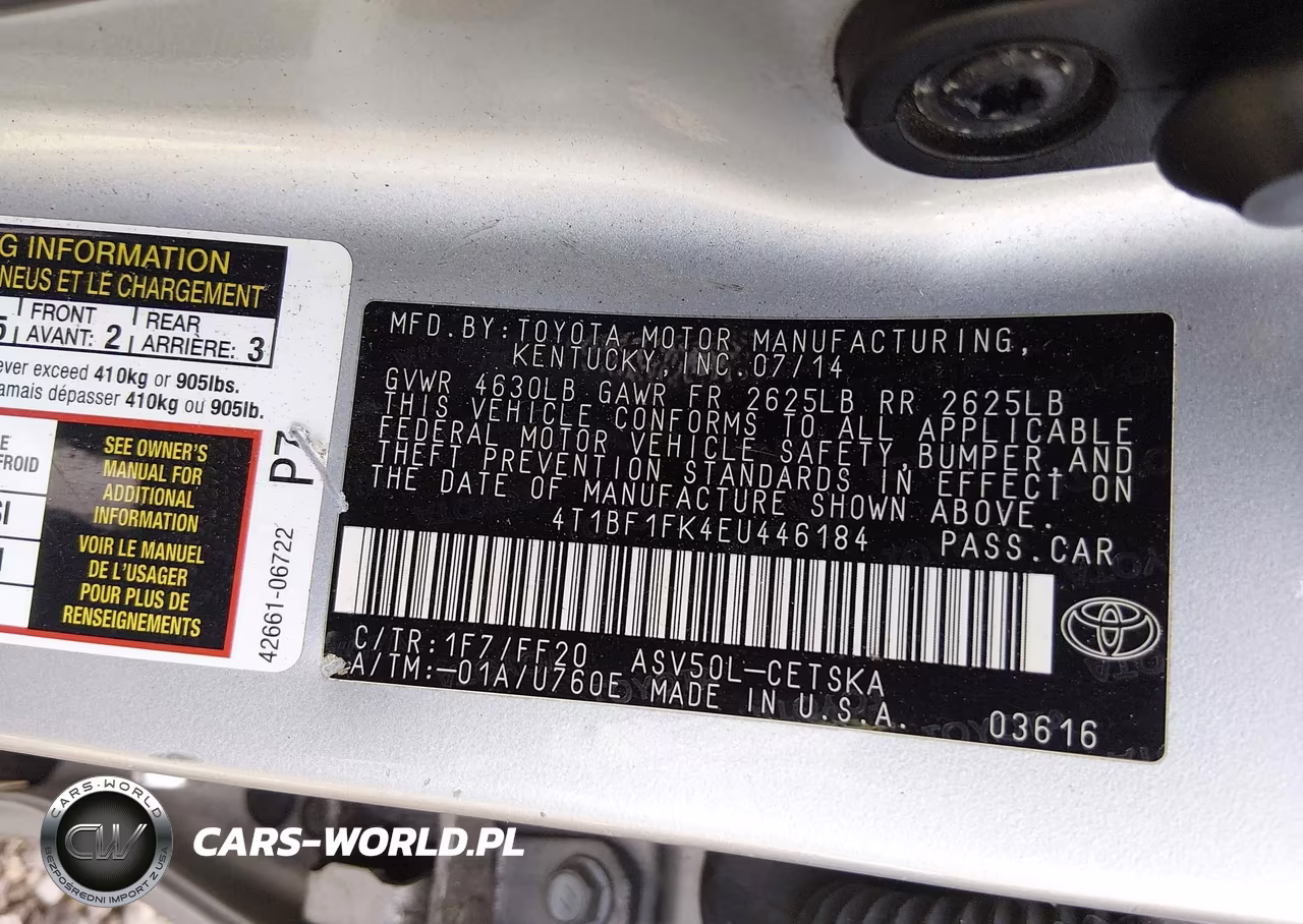 2014 Toyota Camry Se VIN:4T1BF1FK4EU446184 - 9