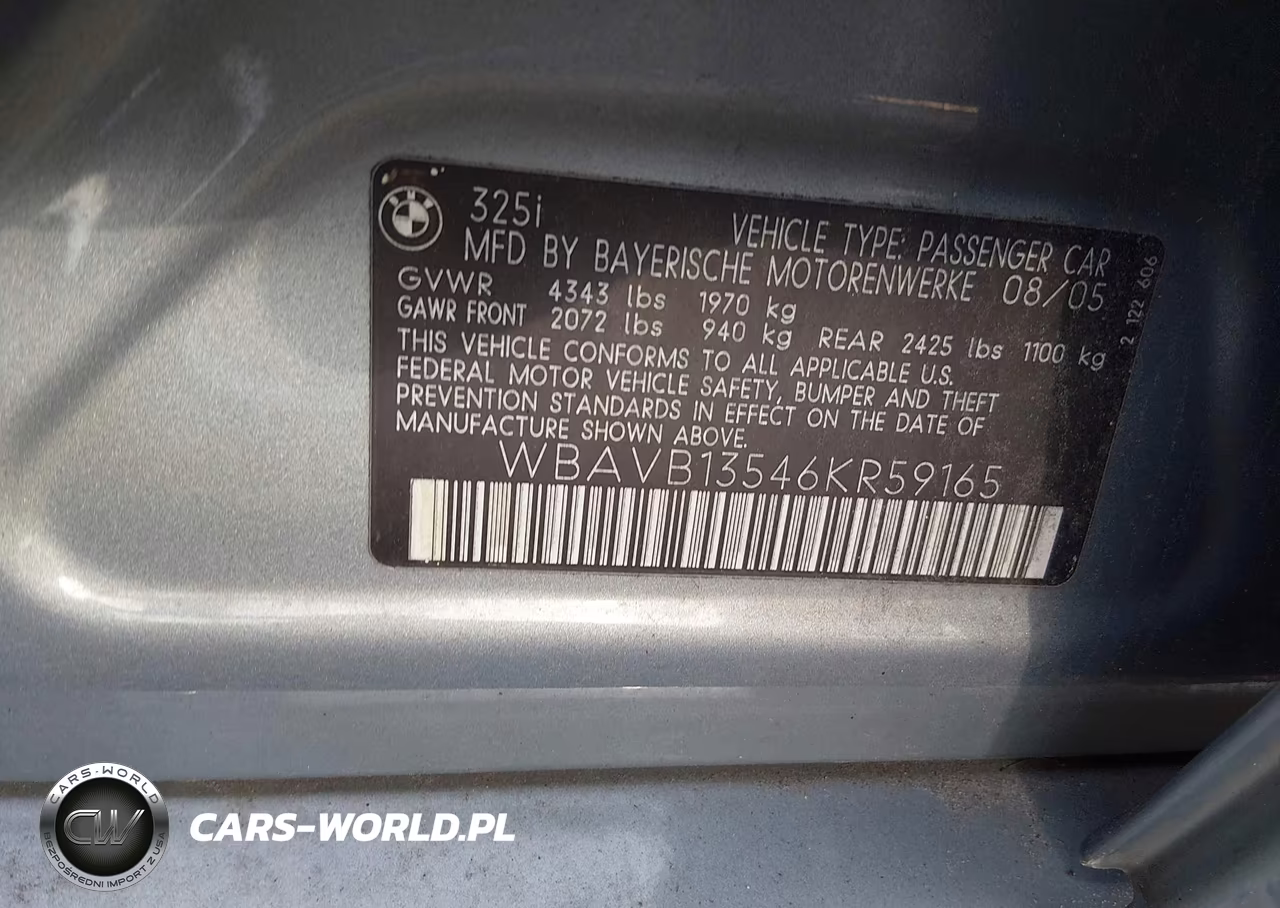 2006 BMW 325I VIN:WBAVB13546KR59165 - 9