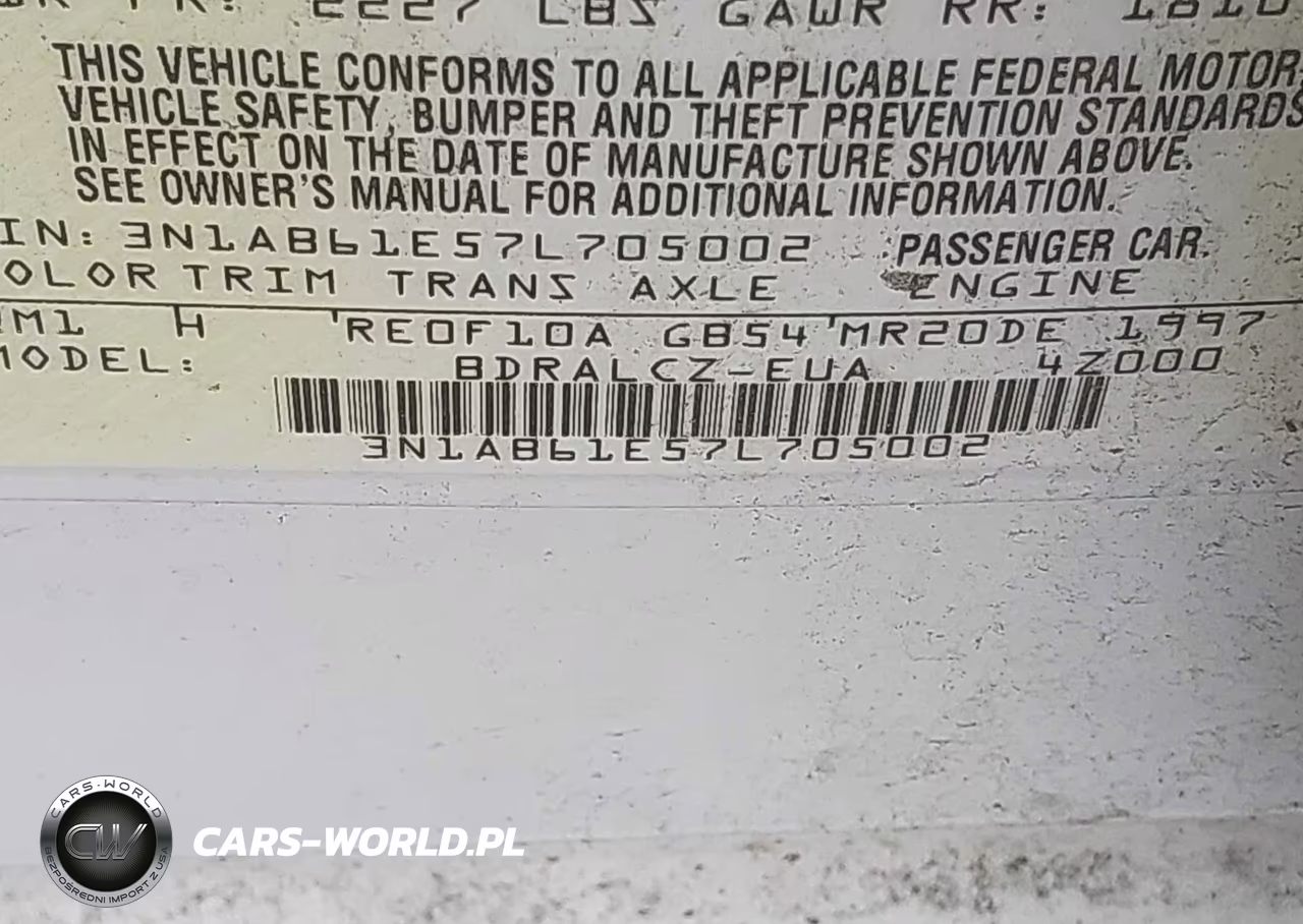 2007 Nissan Sentra 2.0 VIN:3N1AB61E57L705002 - 9