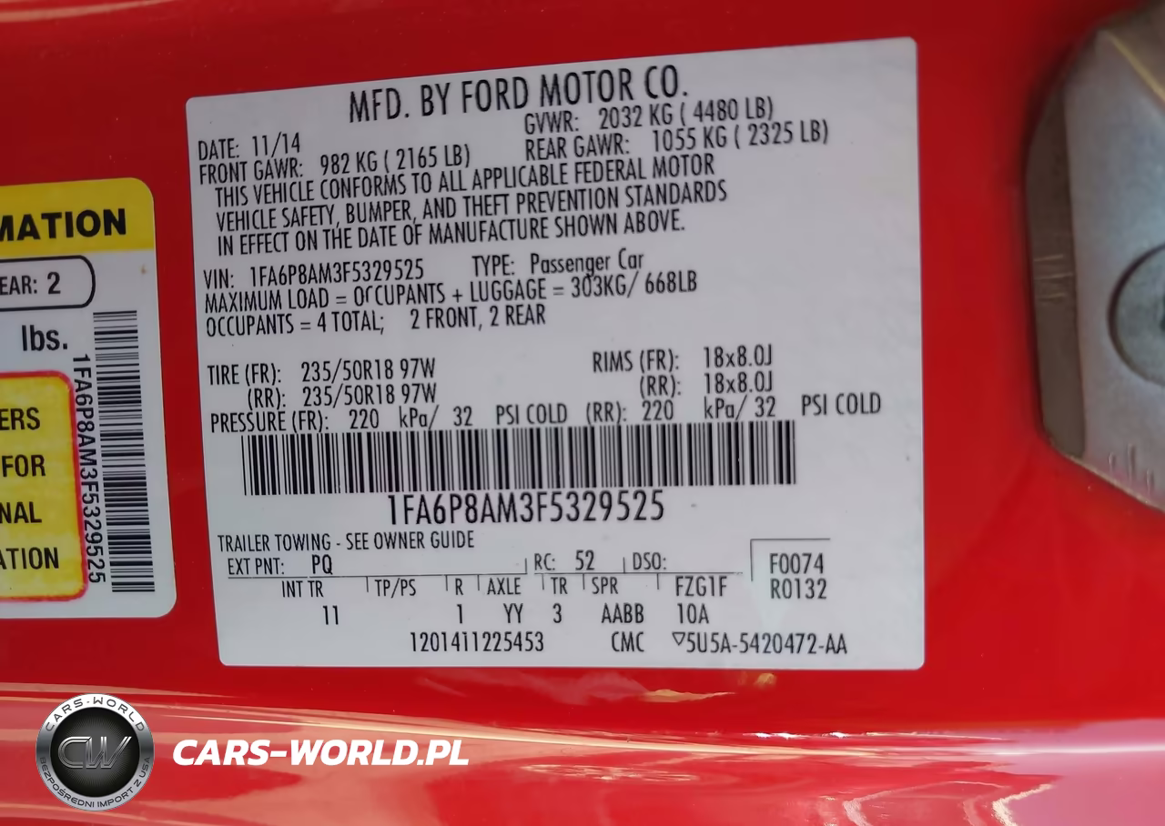 2015 Ford Mustang V6 VIN:1FA6P8AM3F5329525 - 9