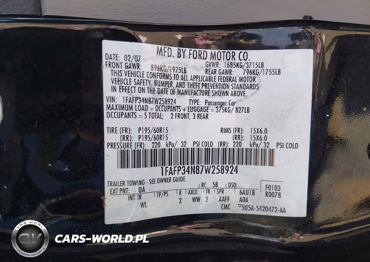 2007 Ford Focus S-Se-Ses VIN:1FAFP34N87W258924 - 9