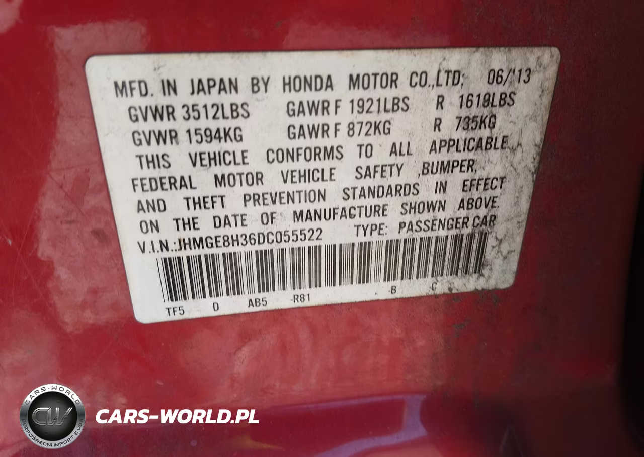 2013 Honda Fit VIN:JHMGE8H36DC055522 - 9