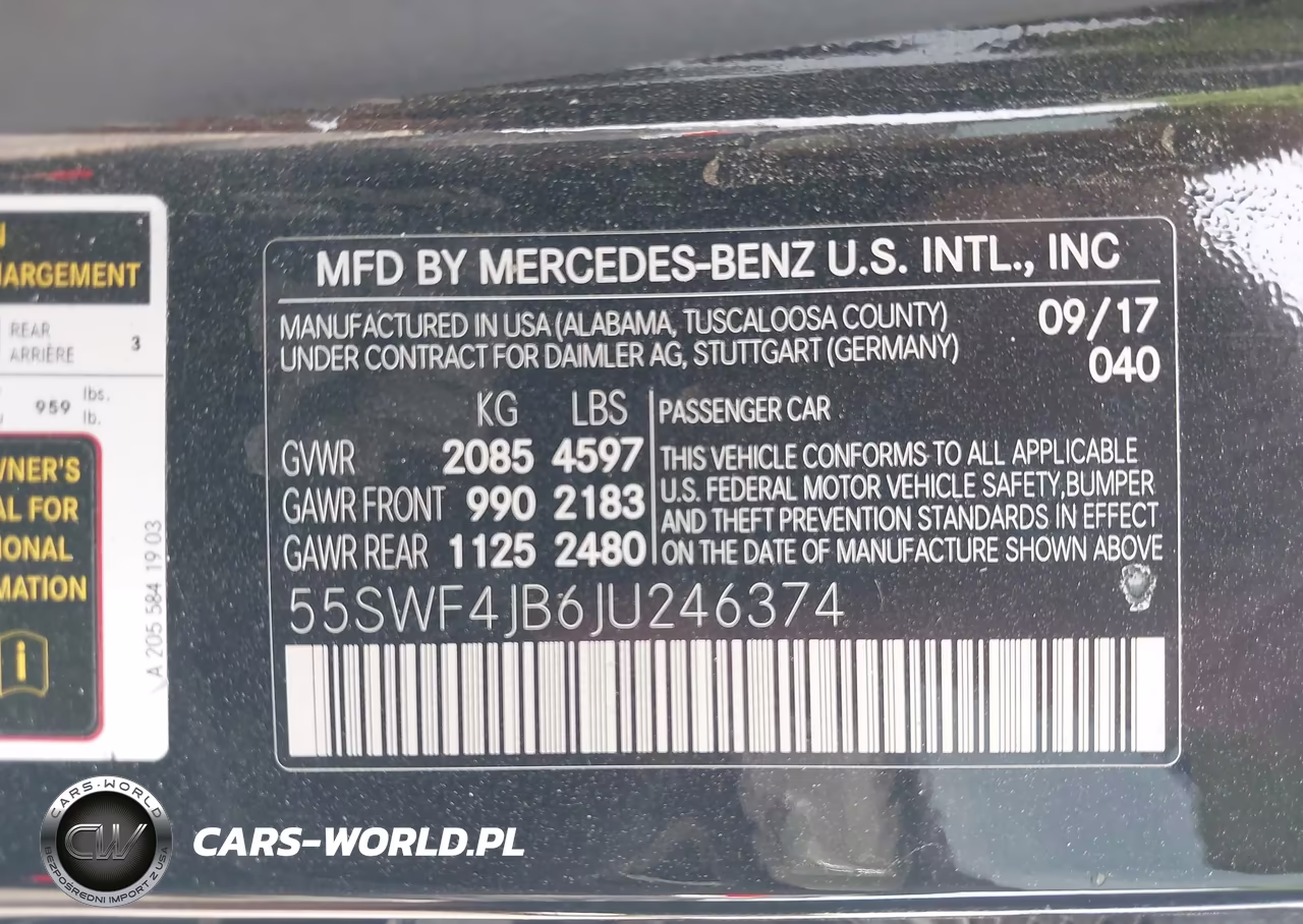 MERCEDES-BENZ C 300 VIN:55SWF4JB6JU246374 - 9
