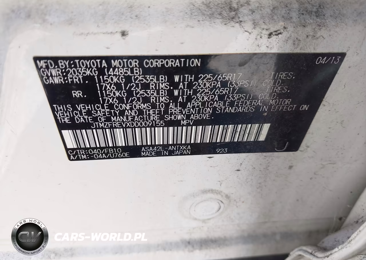 2013 Toyota Rav4 Le VIN:JTMZFREVXDD009155 - 9