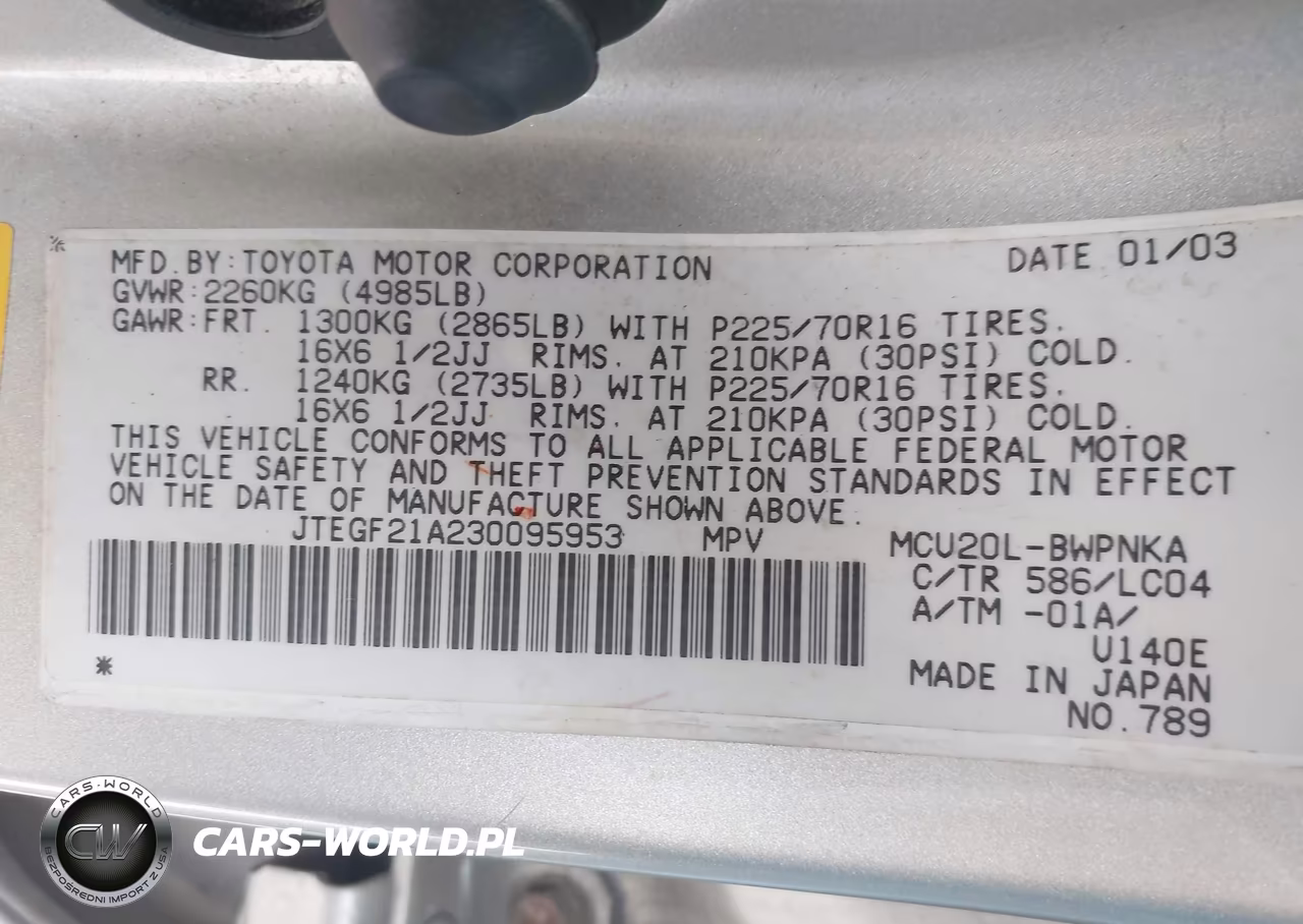 2003 Toyota Highlander Limited V6 VIN:JTEGF21A230095953 - 9