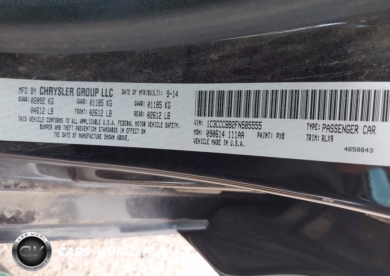 2015 Chrysler 200 S VIN:1C3CCCBB2FN585555 - 9