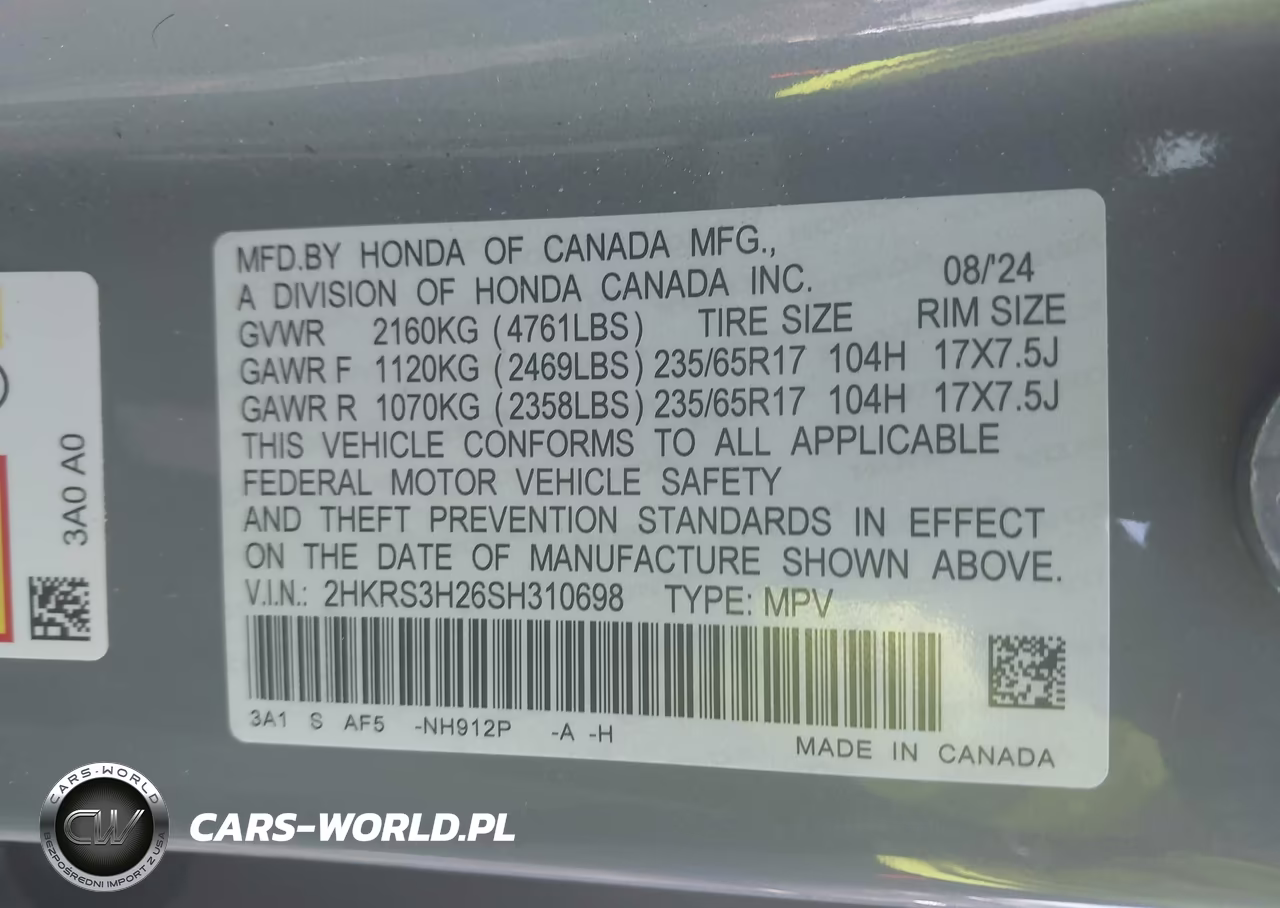 2025 Honda Cr-V Lx 2Wd VIN:2HKRS3H26SH310698 - 9