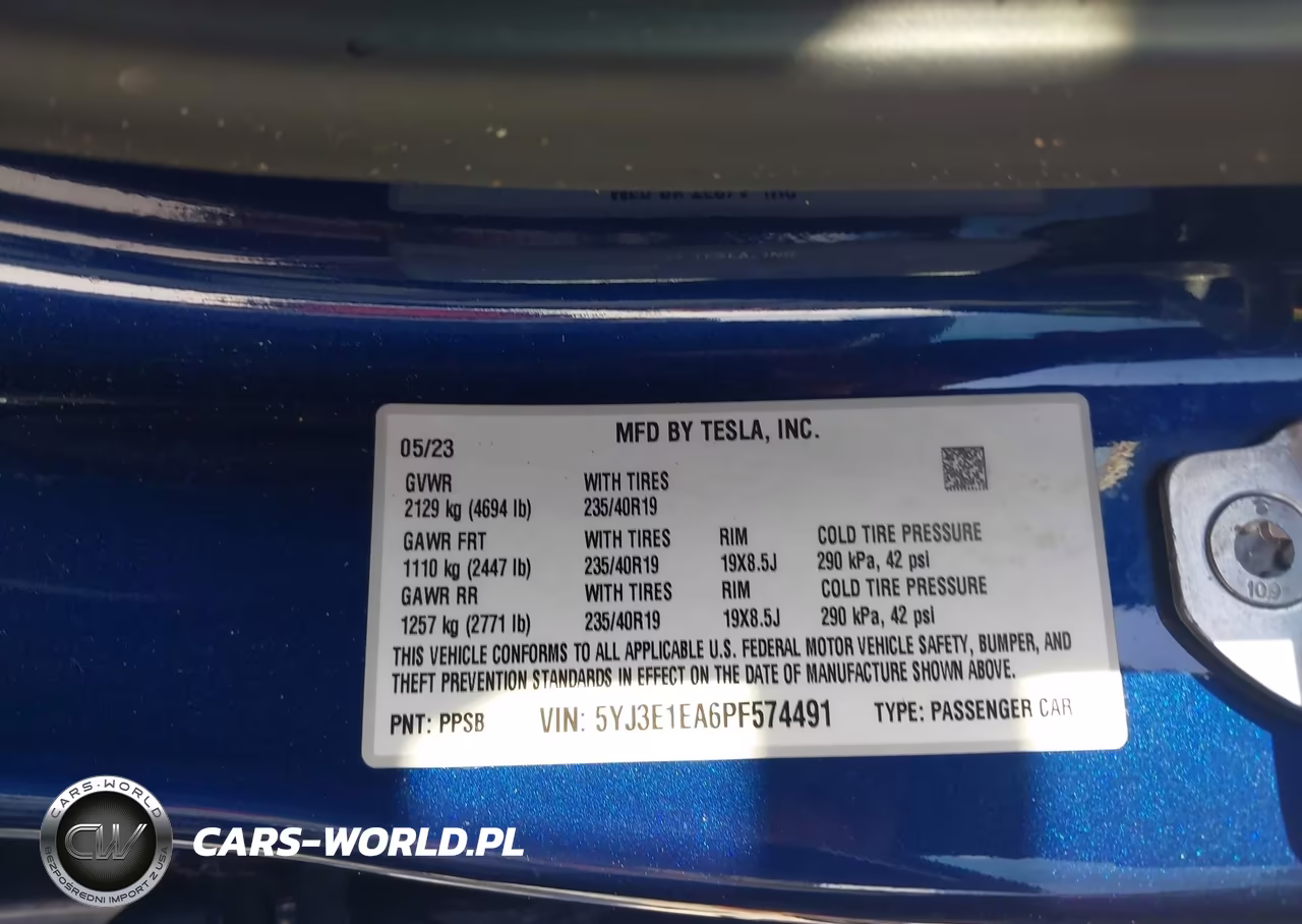 2023 Tesla Model 3 Rear-Wheel Drive VIN:5YJ3E1EA6PF574491 - 9