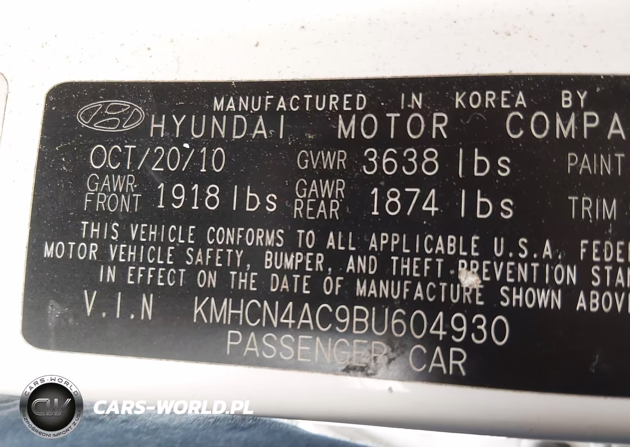 2011 Hyundai Accent Gls VIN:KMHCN4AC9BU604930 - 9