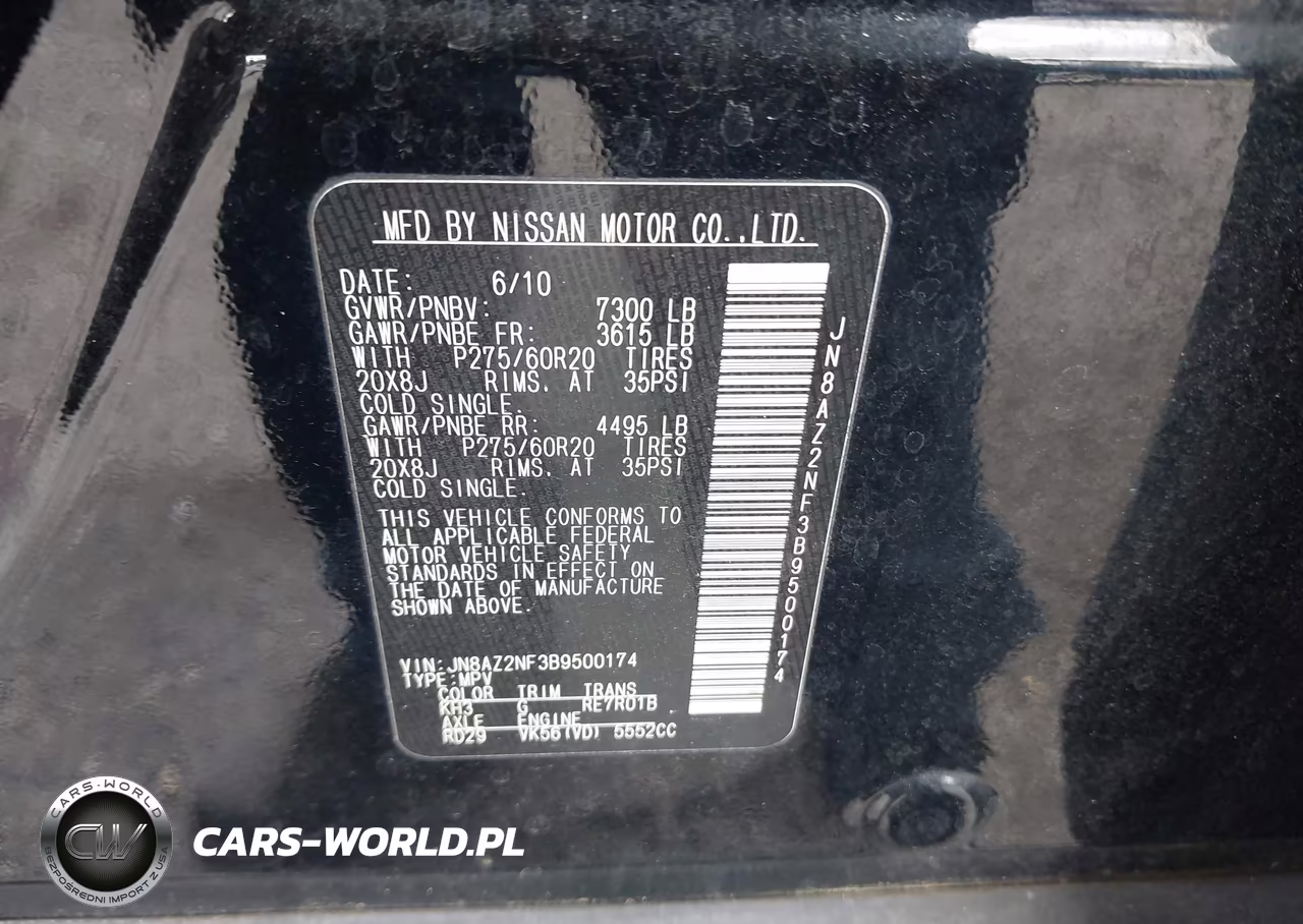 2011 Infiniti Qx56 VIN:JN8AZ2NF3B9500174 - 9