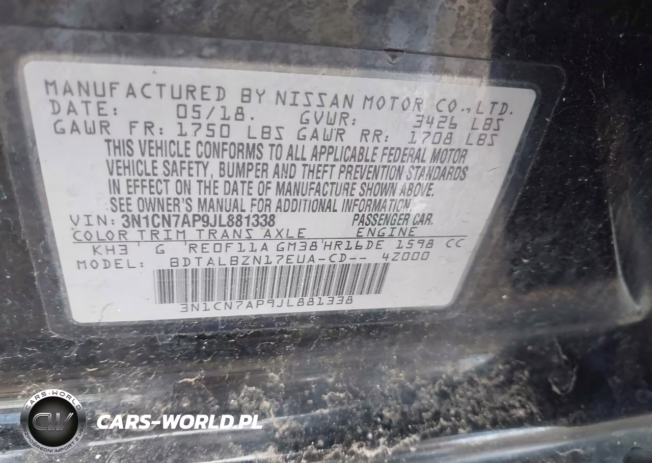 2018 Nissan Versa 1.6 Sv VIN:3N1CN7AP9JL881338 - 9