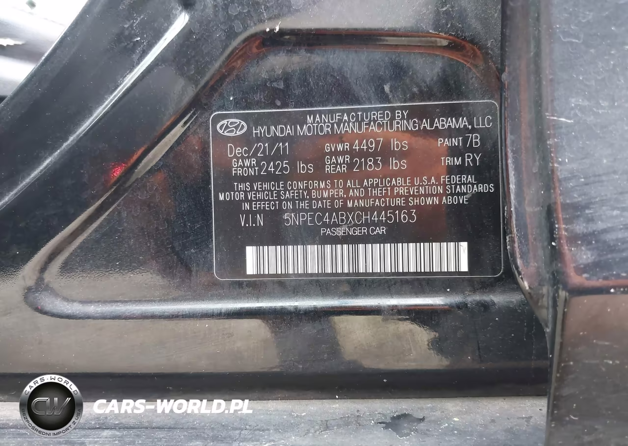 2012 Hyundai Sonata Se 2.0T VIN:5NPEC4ABXCH445163 - 9