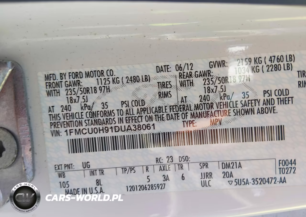 2013 Ford Escape Sel VIN:1FMCU0H91DUA38061 - 9