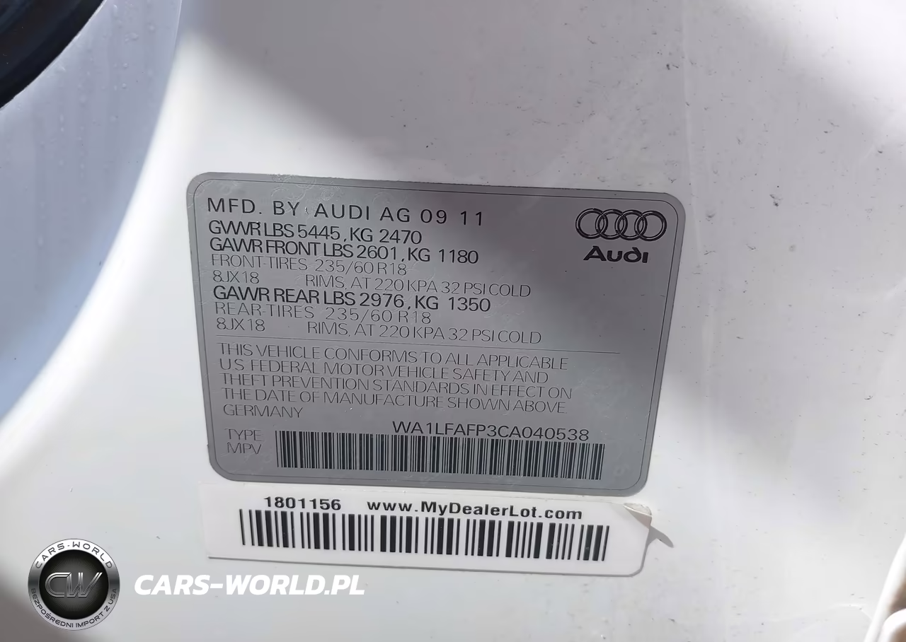 2012 Audi Q5 2.0T Premium VIN:WA1LFAFP3CA040538 - 9