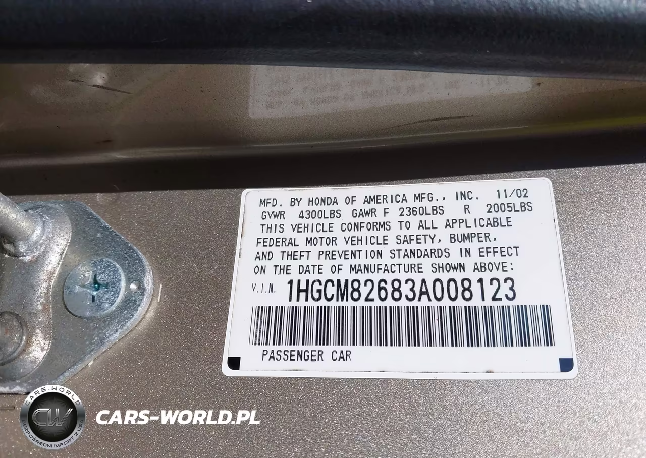 2003 Honda Accord 3.0 Ex VIN:1HGCM82683A008123 - 9