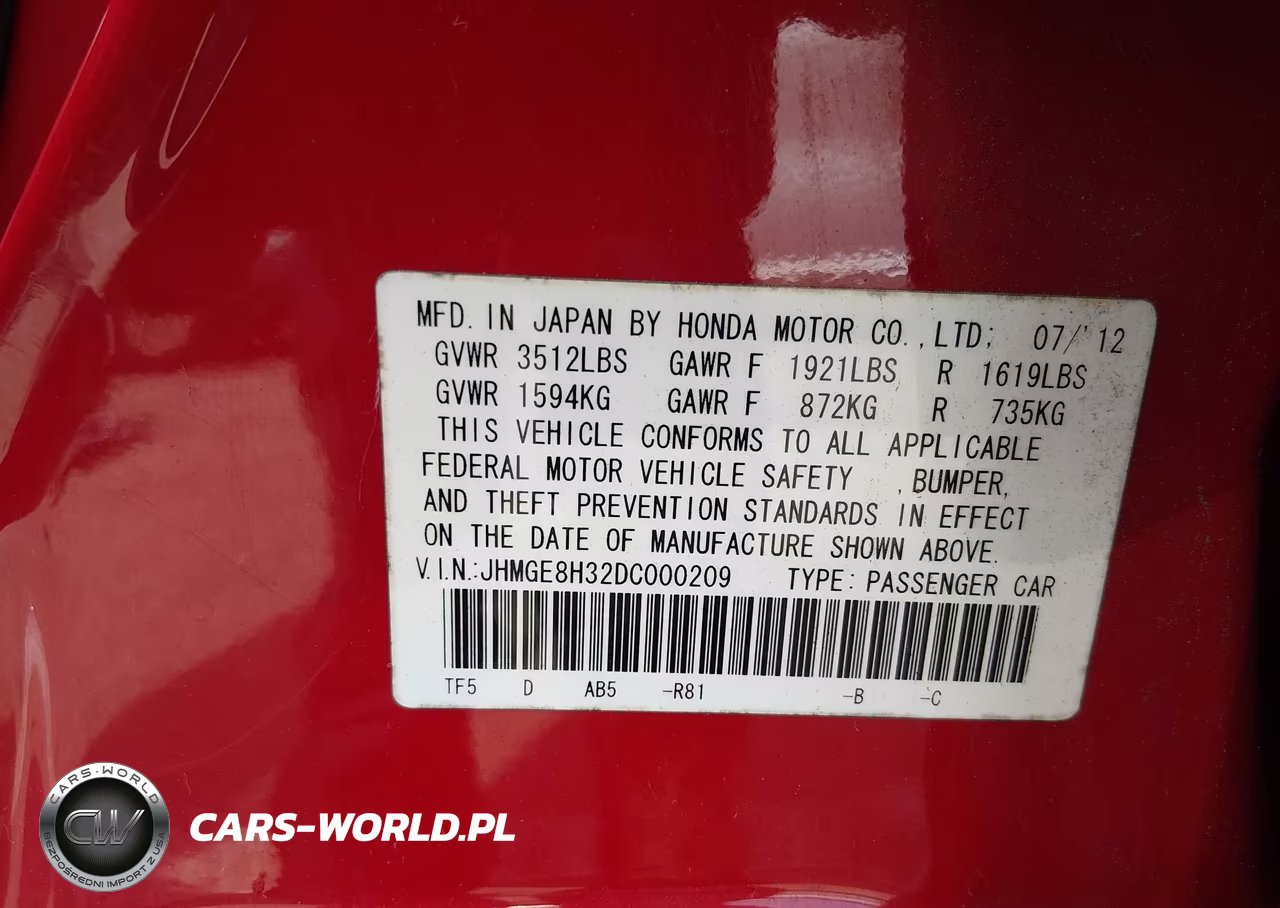 2013 Honda Fit VIN:JHMGE8H32DC000209 - 9