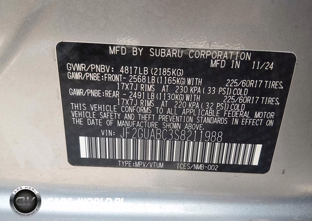 2025 Subaru Crosstrek VIN:JF2GUABC3S8211988 - 9