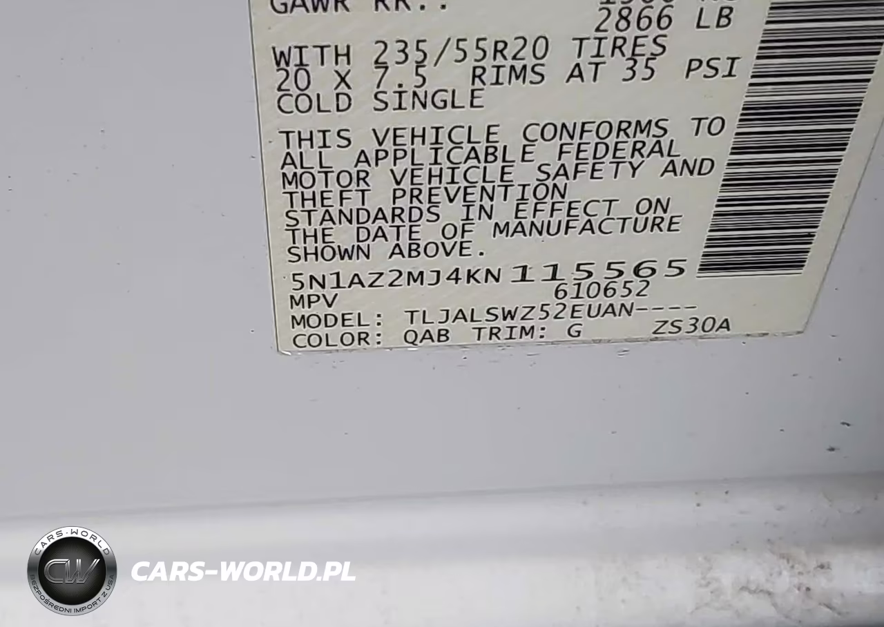2019 Nissan Murano Platinum VIN:5N1AZ2MJ4KN115565 - 9