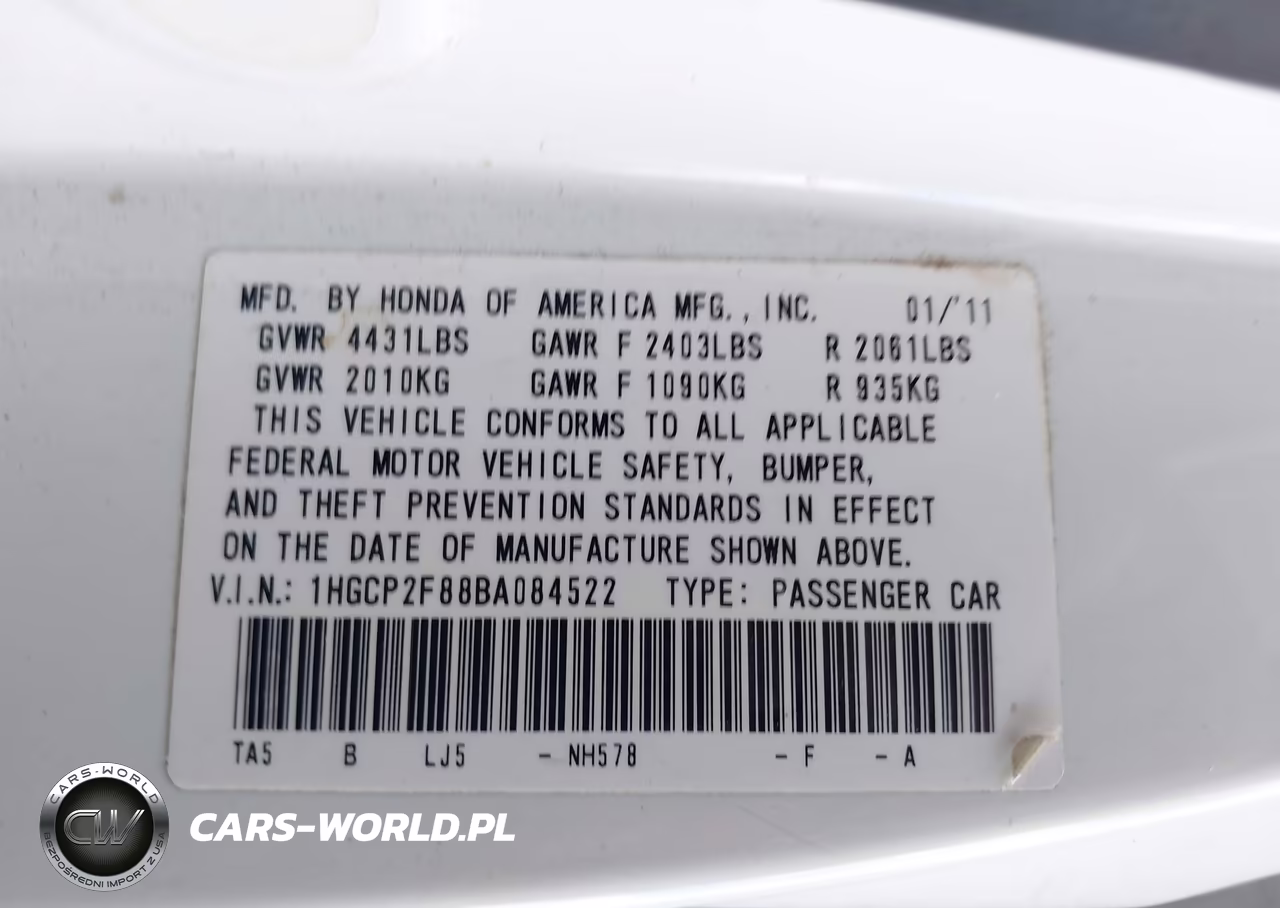 2011 Honda Accord 2.4 Ex-L VIN:1HGCP2F88BA084522 - 9