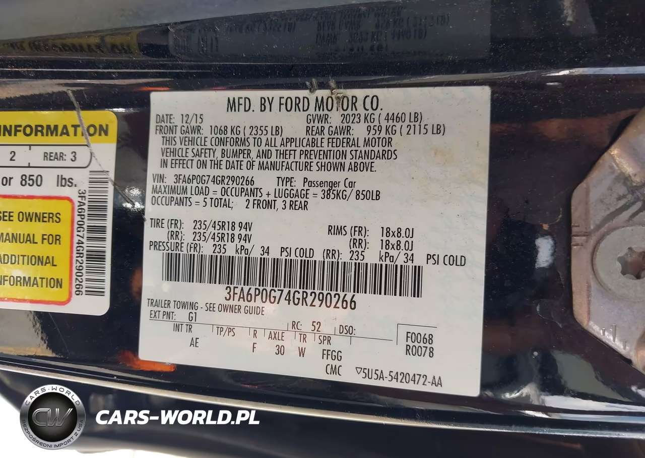2016 Ford Fusion S VIN:3FA6P0G74GR290266 - 9