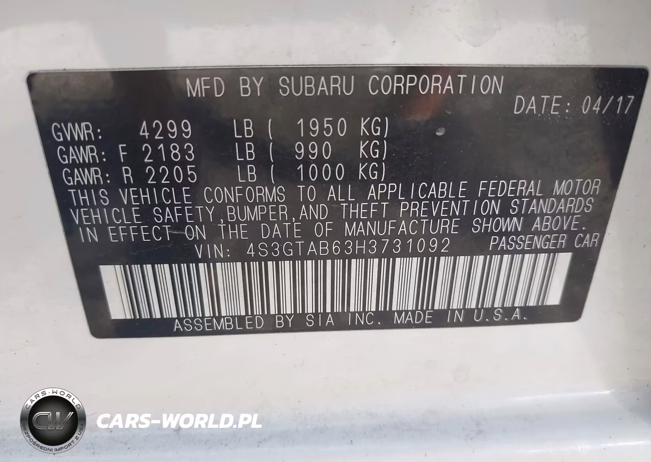 2017 Subaru Impreza 2.0I Premium VIN:4S3GTAB63H3731092 - 9