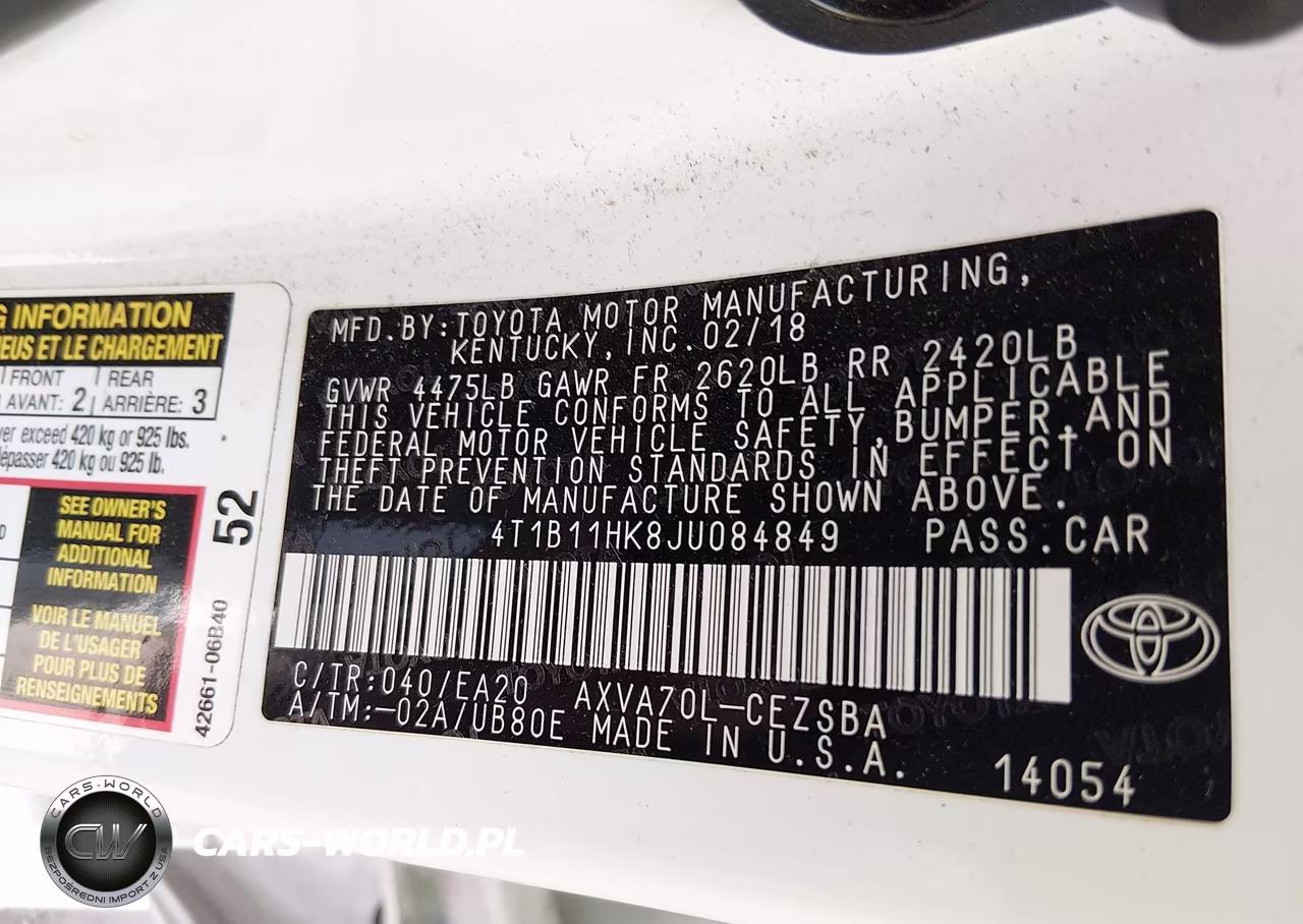2018 Toyota Camry Se VIN:4T1B11HK8JU084849 - 9