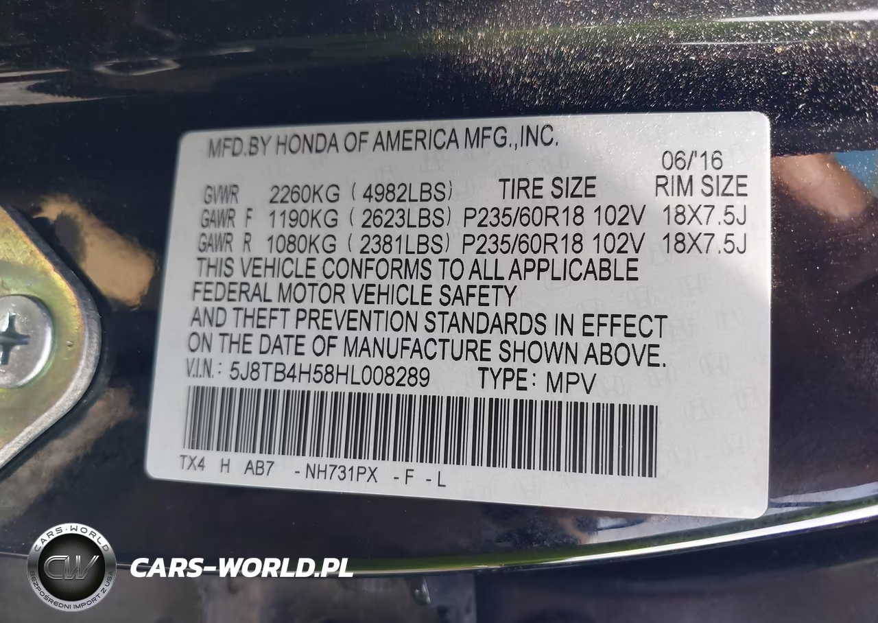 2017 Acura Rdx Technology Acurawatch Plus Packages-W-Technology Package VIN:5J8TB4H58HL008289 - 9