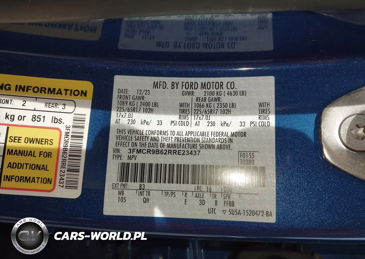 2024 Ford Bronco Sport Big Bend VIN:3FMCR9B62RRE23437 - 9