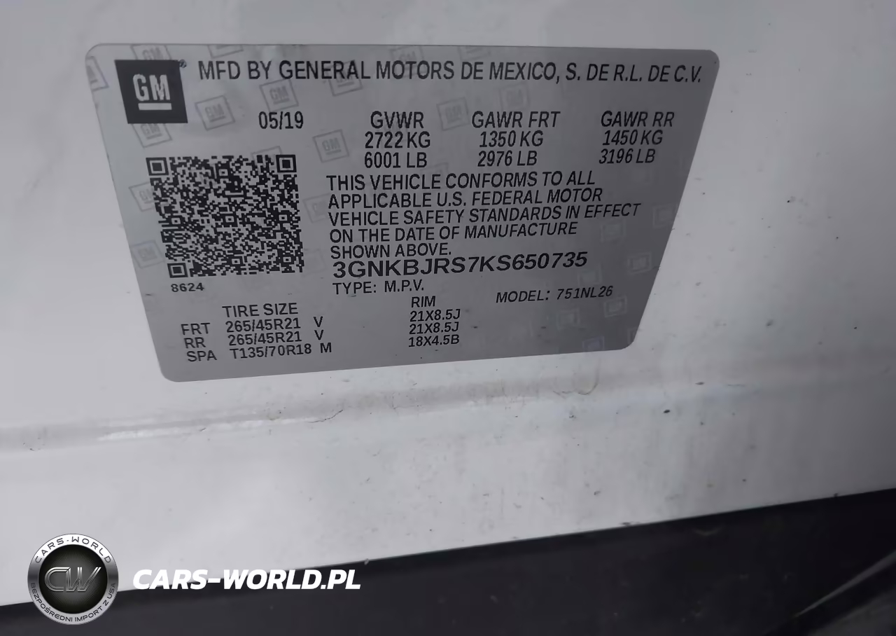2019 Chevrolet Blazer Rs VIN:3GNKBJRS7KS650735 - 9