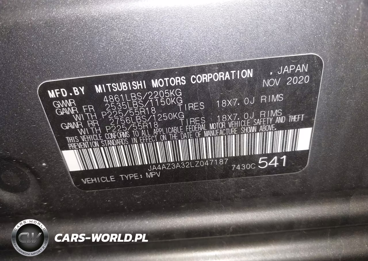 2020 Mitsubishi Outlander Es 2.4 S-Awc-Le 2.4 S-Awc-Se 2.4 S-Awc-Sel 2.4 S-Awc-Sp 2.4 S-Awc VIN:JA4AZ3A32LZ047187 - 9