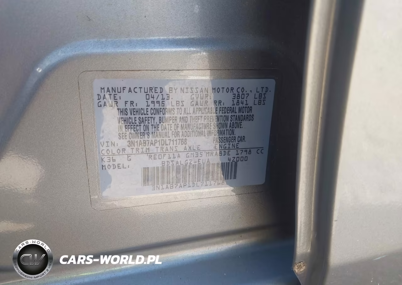 2013 Nissan Sentra Sl VIN:3N1AB7AP1DL711768 - 9