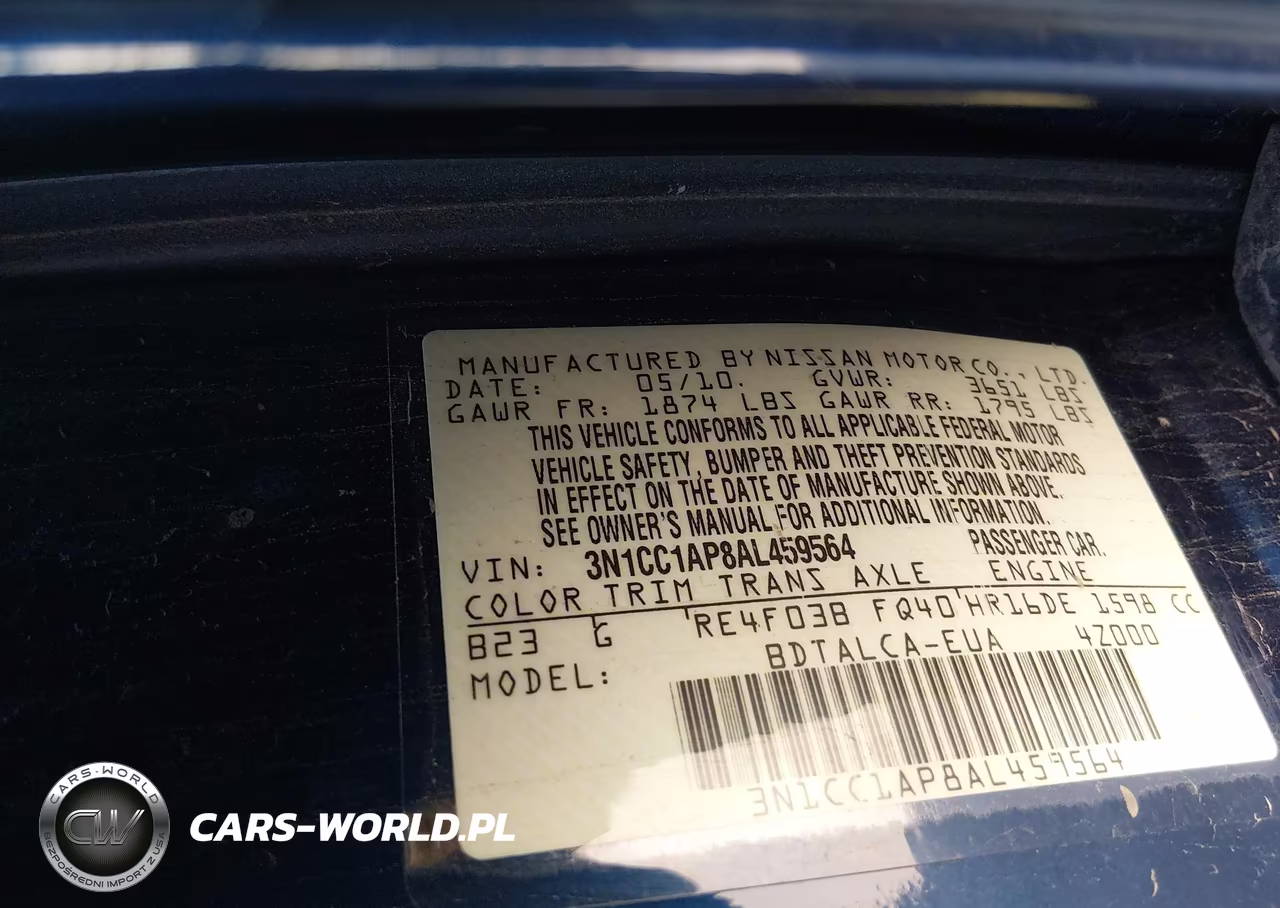 2010 Nissan Versa 1.6 VIN:3N1CC1AP8AL459564 - 9