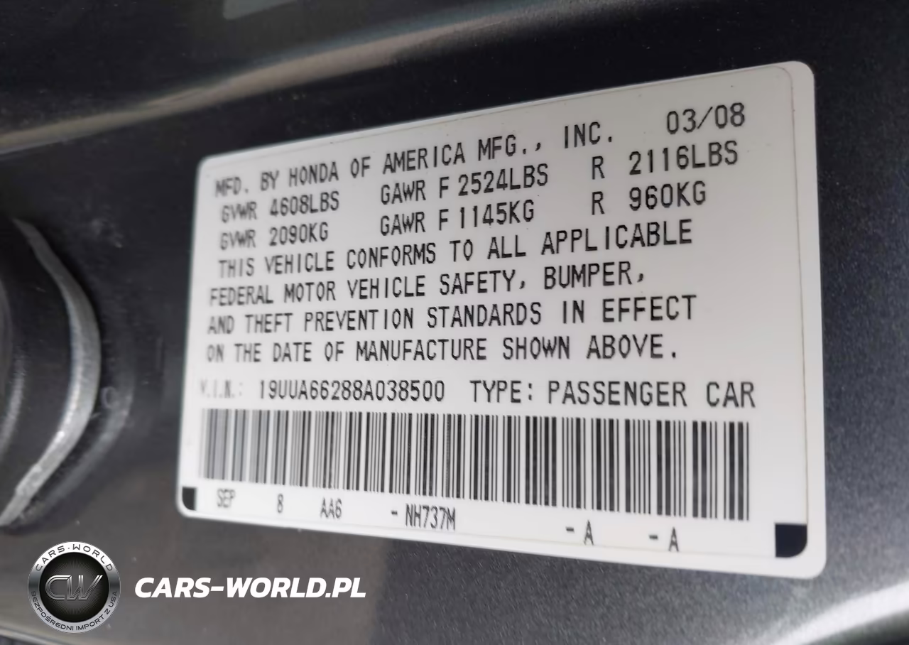 2008 Acura Tl 3.2 VIN:19UUA66288A038500 - 9