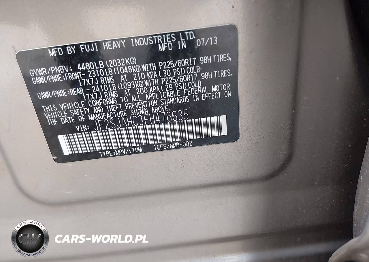 2014 Subaru Forester 2.5I Limited VIN:JF2SJAHC3EH476635 - 9