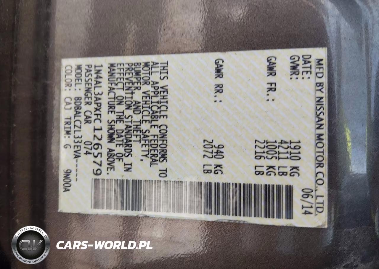 2015 Nissan Altima 2.5 S VIN:1N4AL3APXFC126579 - 9