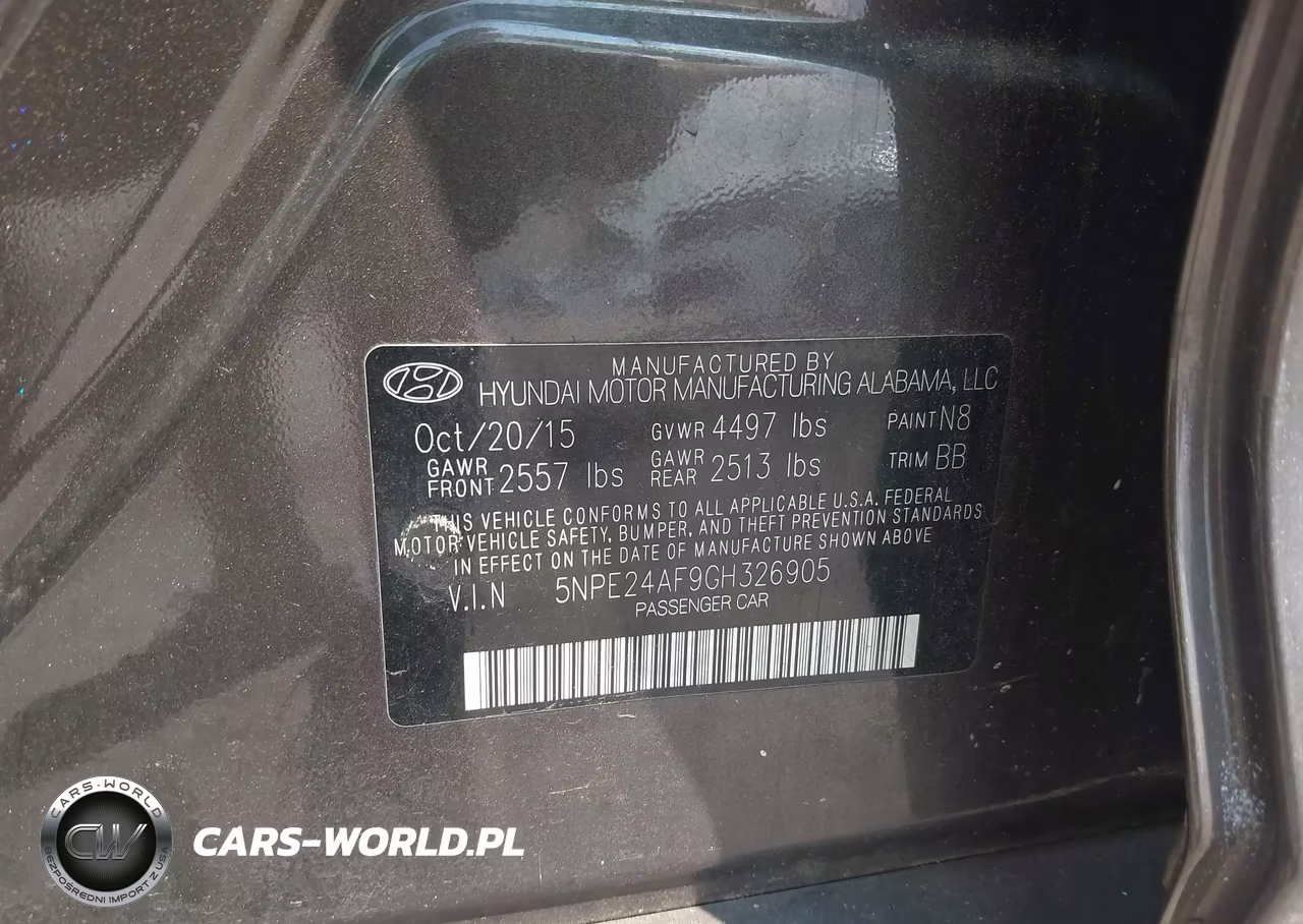 2016 Hyundai Sonata Se VIN:5NPE24AF9GH326905 - 9