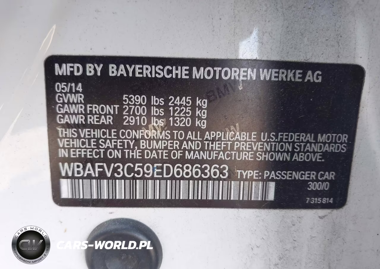 2014 BMW 535D xDrive VIN:WBAFV3C59ED686363 - 9