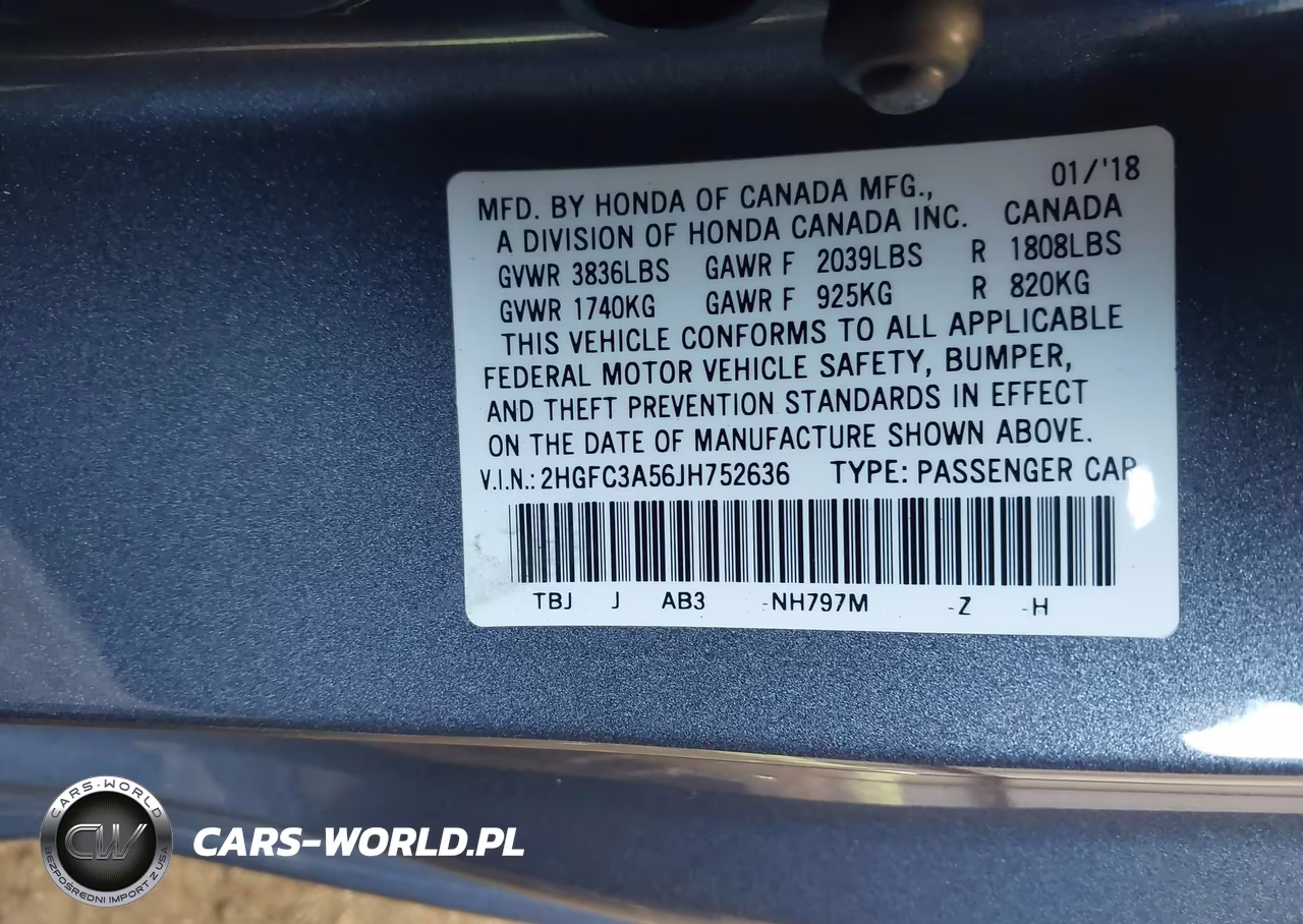 2018 Honda Civic Si VIN:2HGFC3A56JH752636 - 9
