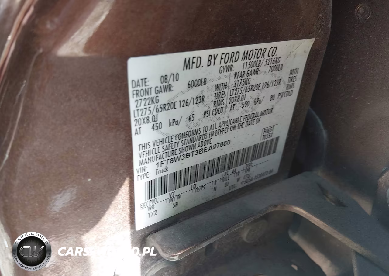 2011 Ford F-350 Lariat VIN:1FT8W3BT3BEA97680 - 8