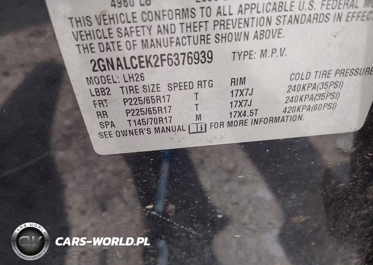 2015 Chevrolet Equinox 2Lt VIN:2GNALCEK2F6376939 - 9