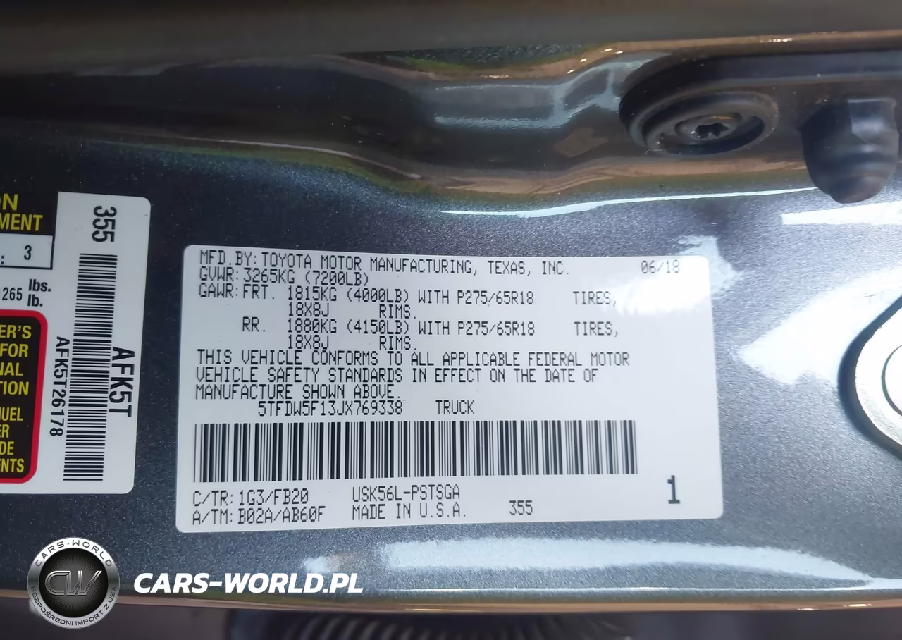 2018 Toyota Tundra Sr5 5.7L V8 VIN:5TFDW5F13JX769338 - 9
