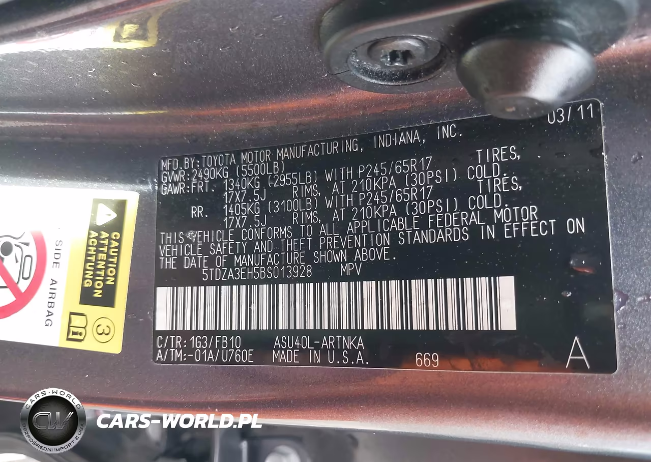2011 Toyota Highlander VIN:5TDZA3EH5BS013928 - 9