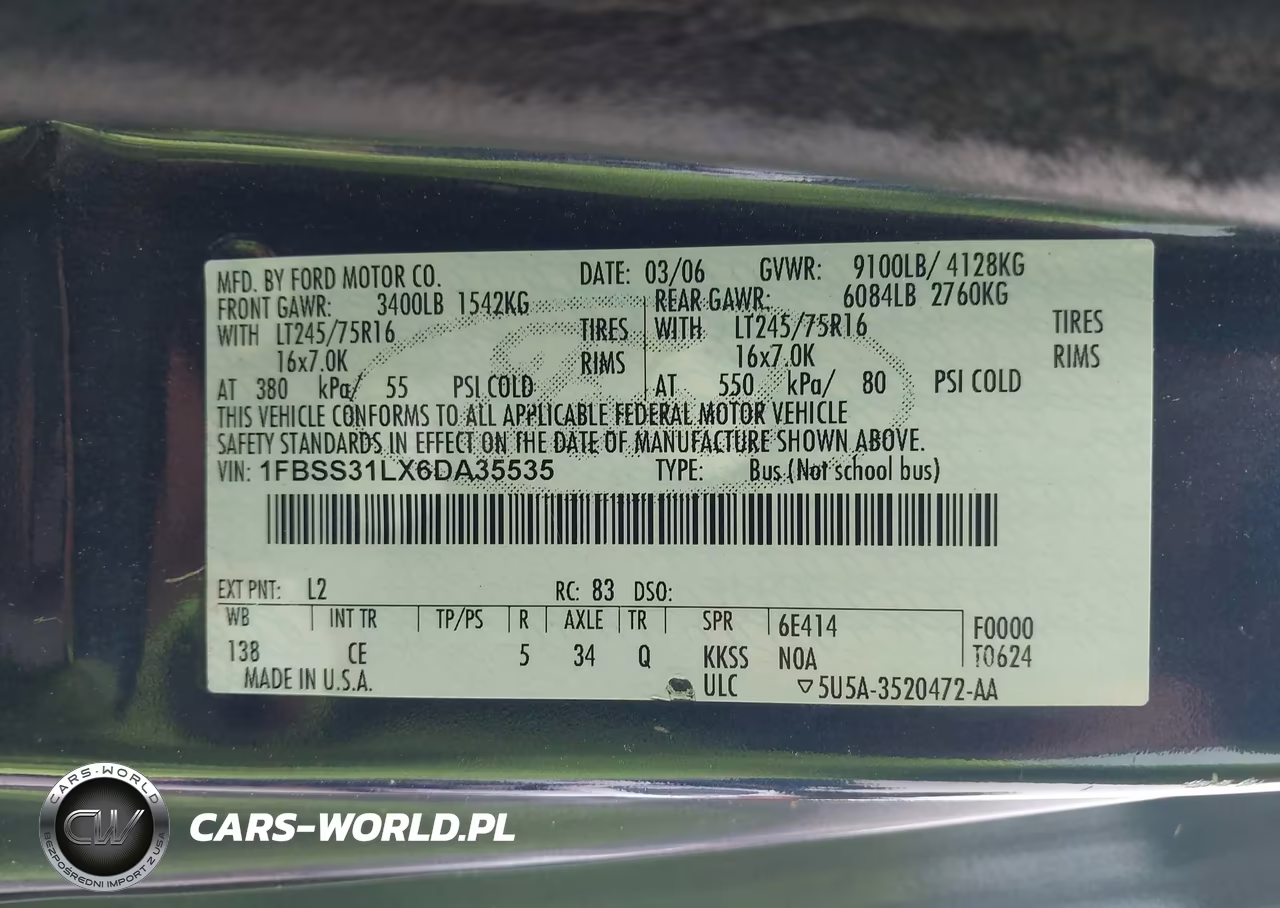 2006 Ford E-350 Super Duty Xl-Xlt VIN:1FBSS31LX6DA35535 - 9