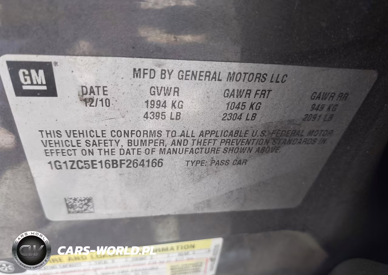 2011 Chevrolet Malibu 1Lt VIN:1G1ZC5E16BF264166 - 9