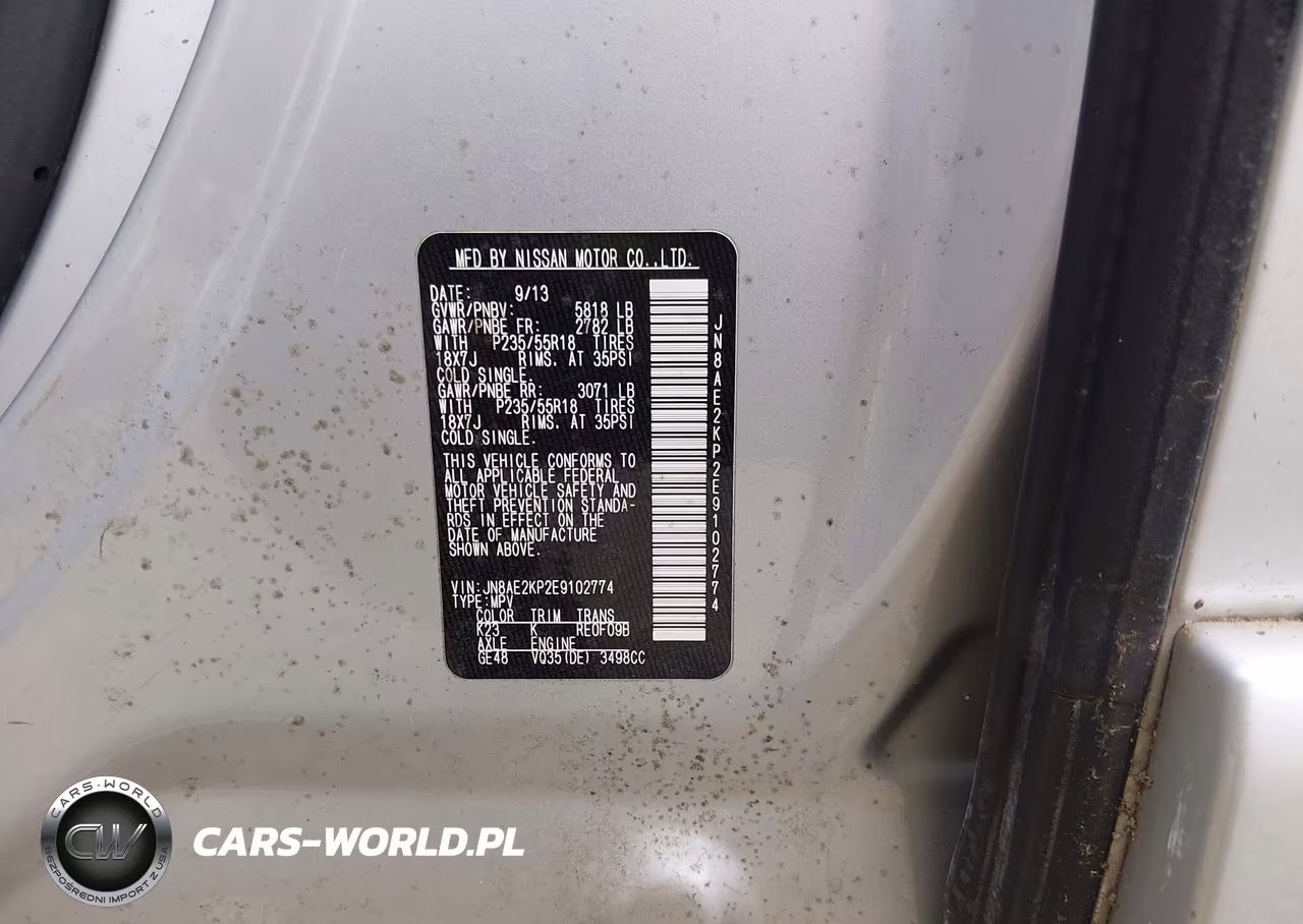 2014 Nissan Quest Sl VIN:JN8AE2KP2E9102774 - 9