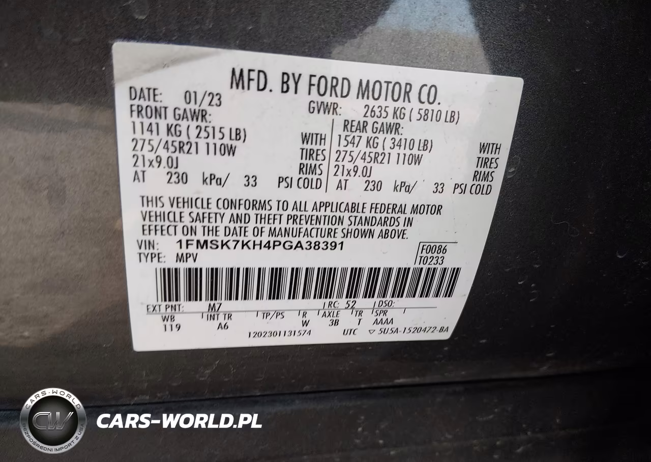 2023 Ford Explorer St-Line VIN:1FMSK7KH4PGA38391 - 9